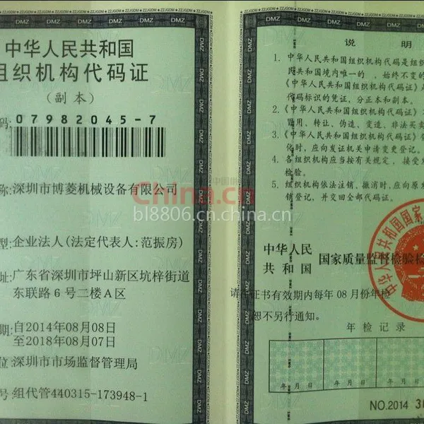 组织机构代码证影印件