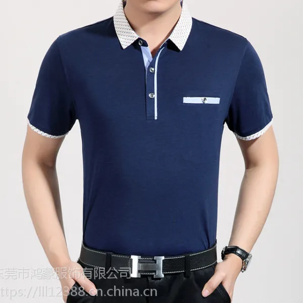 夏季新款男装翻领T恤时尚杂款大码短袖中老年男士T恤热销批发