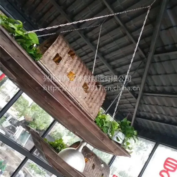 殿宝手工艺木船制造厂家批发零售非物质文化遗产木船传统手工艺品 景观亮化装饰木船