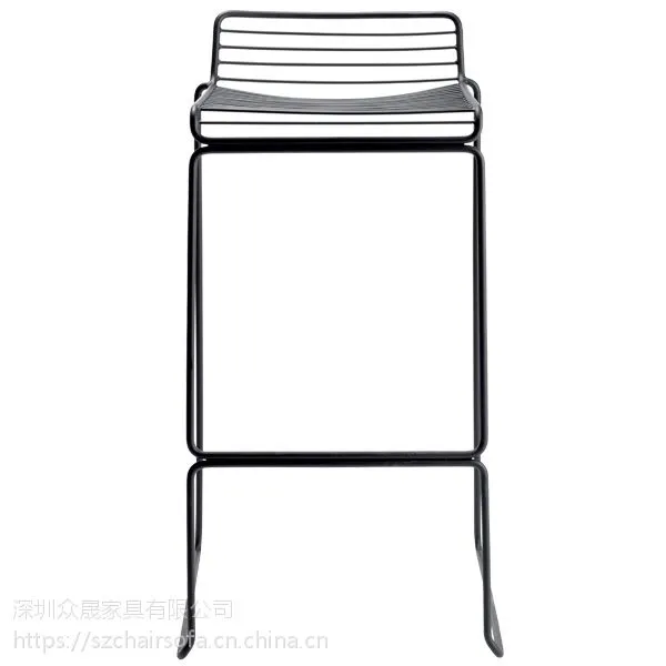 吧台椅 众晟家具金属酒吧椅定制 钢丝铁线HEE Chair 高脚椅子