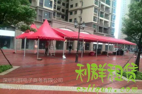 深圳3米X3米红色蓝色折叠小帐篷雨棚遮阳蓬广告帐篷展会庆典帐篷出租赁