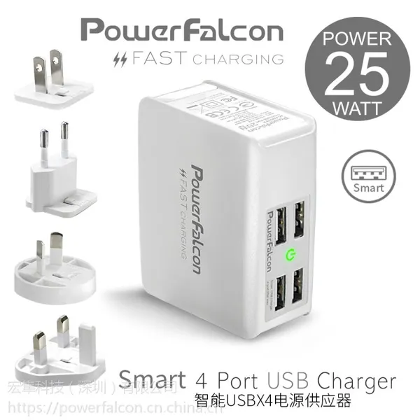 PowerFalcon 多孔可换头万国快速usb充电头