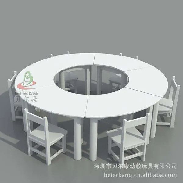 实木课桌椅 长方桌 正方桌 八角桌 美工桌 益智桌趣玩桌 贝尔康幼儿园家具厂家批发 整体家具定制