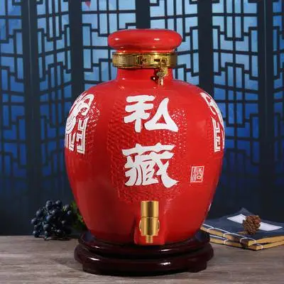 十斤装青花小酒坛批发价格 20斤陶瓷酒瓶 密封高盖白酒坛厂家定制