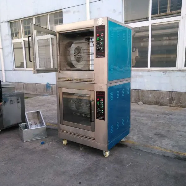 201型叠式双层钢叉式烤鸡炉 超市卖场用奥尔良烤鸡翅炉