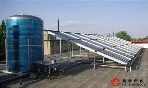 包头10吨太阳能热水工程,包头供水量10吨太阳能酒店宾馆学校洗浴热水