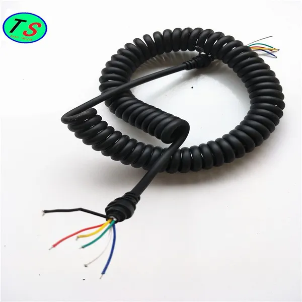 生产订做PU/TPU亮面雾面弹簧线 多芯弹弓线 电动工具螺旋线