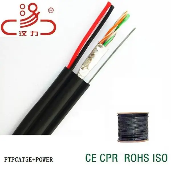 供应通信线缆 8芯UTPCAT5E网络线 两芯电源线复合电缆 汉力电缆