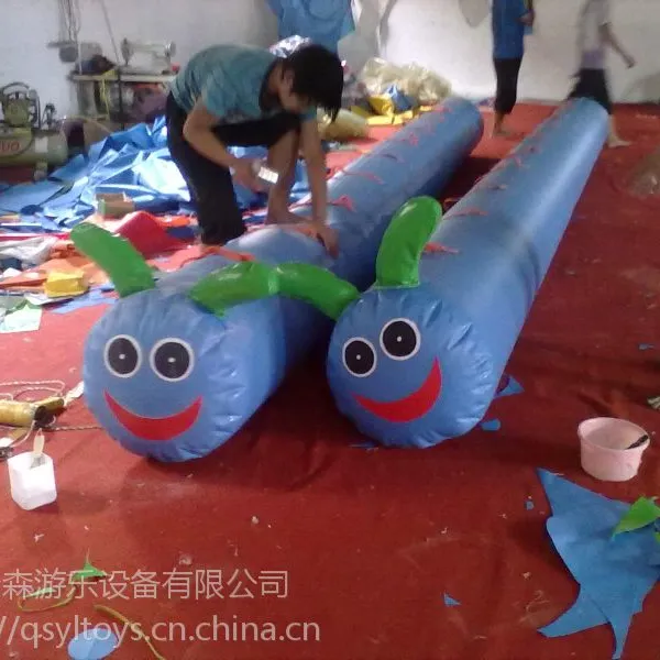 户外趣味运动会道具充气毛毛虫,愤怒的小鸟亲子户外拓展器材 厂家 可租赁