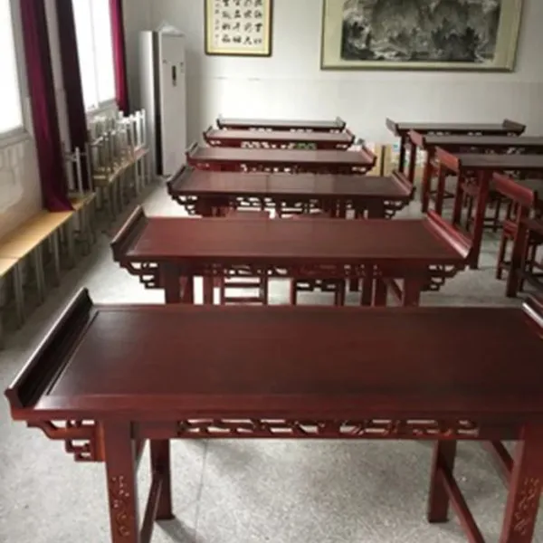 课桌椅国学桌实木古典中式国学课桌椅书画桌仿古书法桌椅衡杨