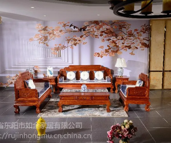 仿古沙发销售-客厅红木家具价格-如金红木古典沙发