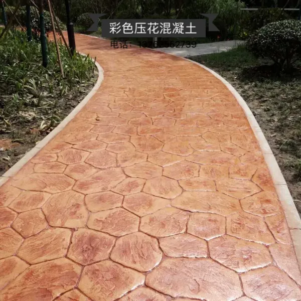上海拜石bes厂家直销彩色压印混凝土铺装|混凝土艺术压印仿石