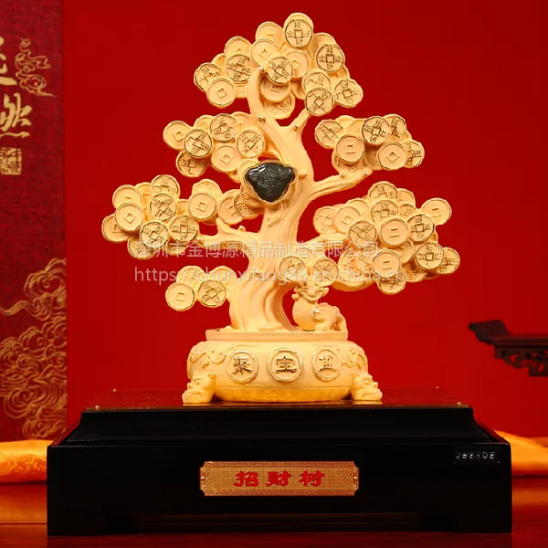 ***绒沙金工艺礼品***树工艺品摆件家居乔迁商务礼品礼盒包装厂家