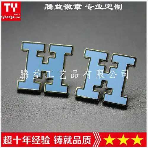 北京字母徽章定制 -企业形象胸针-员工***胸牌设计制作