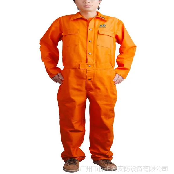友盟AP-8300 橙色连体阻燃服 可水洗防火工作服