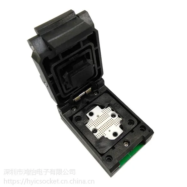 IC测试座BGA152/132转DIP48翻盖探针FLASH芯片闪存烧录座1.0间距