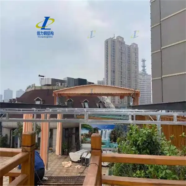 临清市供应雨棚布电动大型推拉雨篷工地仓库帐篷移动式车棚