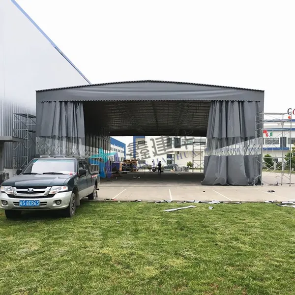 苏州平江区大型室外仓库帐篷定做_布电动伸缩遮阳棚效果图