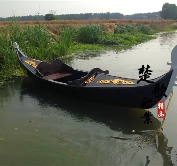 5m威尼斯贡多拉木船 精品贡多拉手划船 欧式景观装饰船 刚朵拉摆件服务类船楚歌木船造
