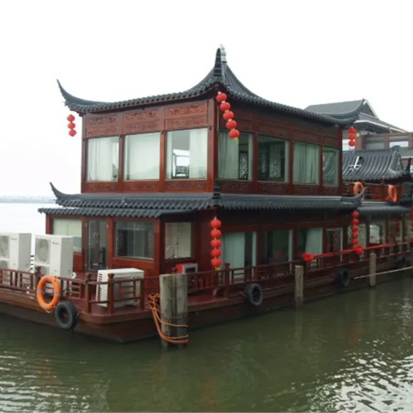 大唐木业DT-17 海南三亚海花岛水上豪华双层电动画舫厂家17米餐饮船景区游船度假区木船