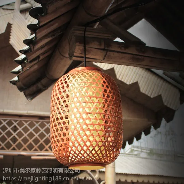 中式仿古灯笼 复古吊灯餐厅灯农庄会所手工竹编灯笼灯具装饰吊灯