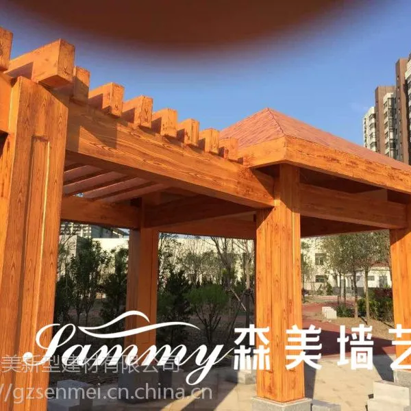 山东济南廊架木纹漆施工,适用于室内外,颜色齐全,全国包工包料施工