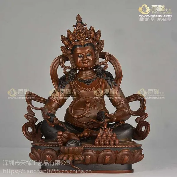 深圳天禅黄财神铜像 藏传佛教尼泊尔黄财神佛像生产厂家黄铜精密铸造