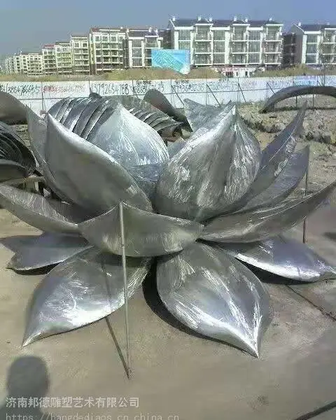 荷花,304不锈钢拉丝荷花雕塑,304镜面不锈钢荷花。
