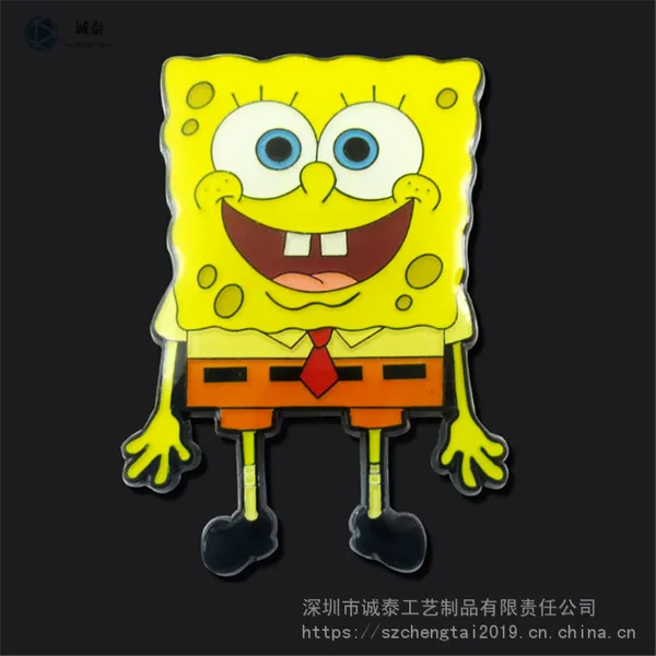 海绵宝宝金属徽章动漫影视胸章周边促销胸章生产
