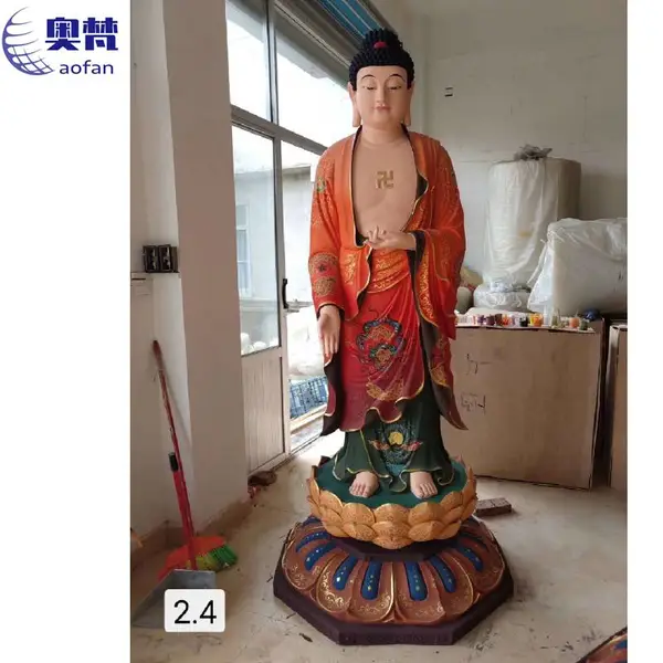 西方三圣佛 华严三圣铜雕塑 寺庙纯铜像 奥梵佛像雕塑厂