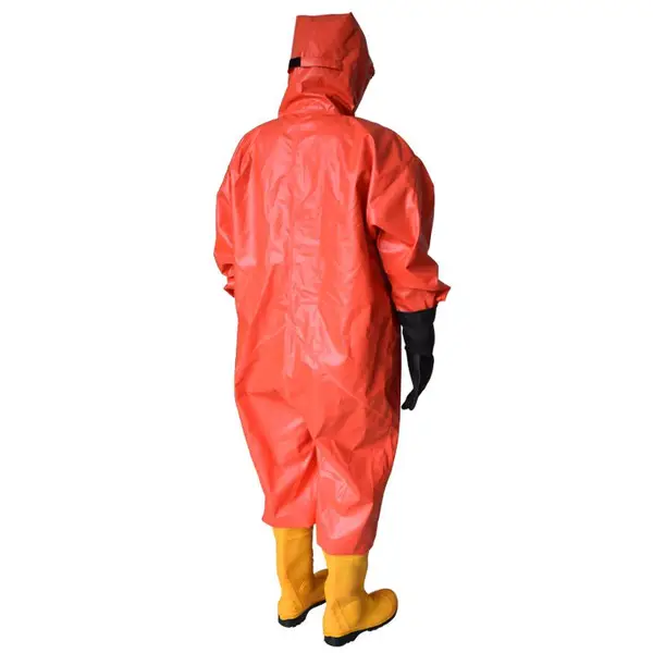 消防二级化学防护服轻型防化服耐酸碱工作服连体无尘生物