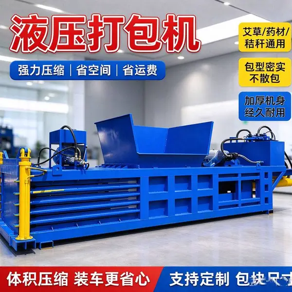 废纸箱纸壳废品压缩机 废金属铁皮稻草打包机 油漆桶易拉罐压包机