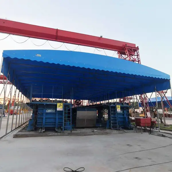 南京秦淮区物流仓库伸缩推拉雨棚 大型电动移动推拉蓬 户外展览展会遮阳篷售后有保障