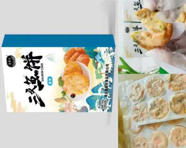 三文鱼饼160克/6个(原味/果蔬)(一件20盒)