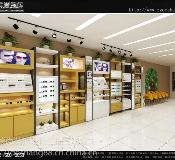 高档木纹快时尚眼睛展柜案例