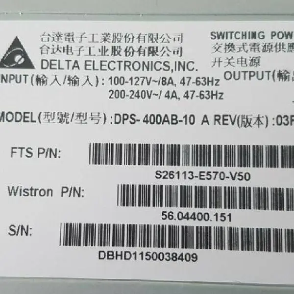 S26113-E570-V50 DPS-400AB-10A RX200 S6��ʿͨ��������Դ