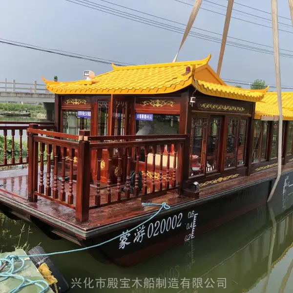 木船大型画舫手工木船景点观光船旅游船仿古道具船手划船