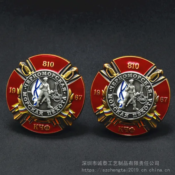 外贸金属徽章定制,浮雕***胸章,铜材料徽章制作厂