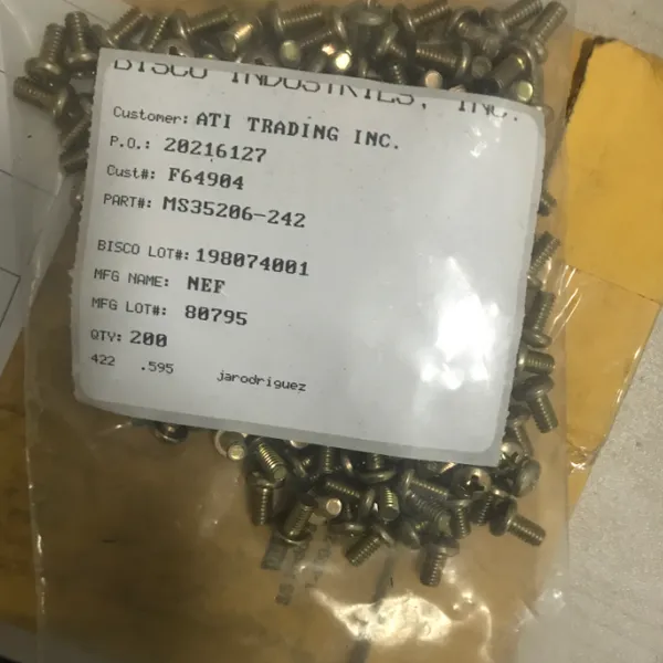 优势供应 bisco Industries 螺钉 MS35206-242