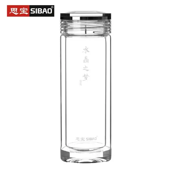 四川思宝玻璃杯批发团购总代理 水晶之梦双层玻璃杯