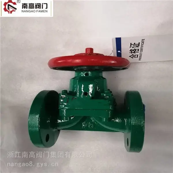 G41PO-16C铸钢材质 DN125手动法兰衬氟隔膜阀 软密封隔膜阀