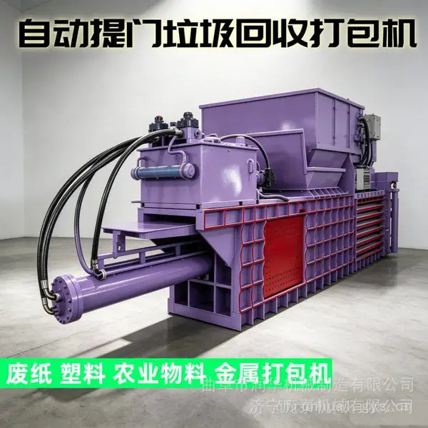 卧式纸箱打包机 燕麦草秸秆花生秧压块机 废品站自动打包设备