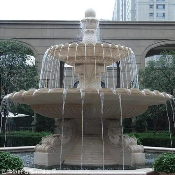 商场汉白玉喷泉***球定制 公园广场石刻喷泉水景雕塑价格