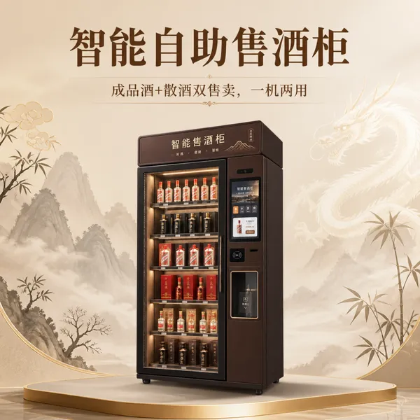 智能售酒柜 商用白酒 自助售卖机 扫码无人售货机 人脸识别核验
