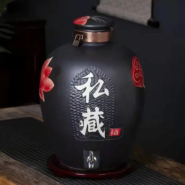 景德镇1斤装 500ml手抓瓶 花器陶瓷摆件 陶罐 加厚5斤装青花陶瓷酒瓶