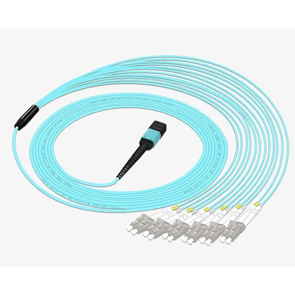 MPO 母头转 6LC UPC 双工 12 光纤 OM3 50/125 多模分支电缆