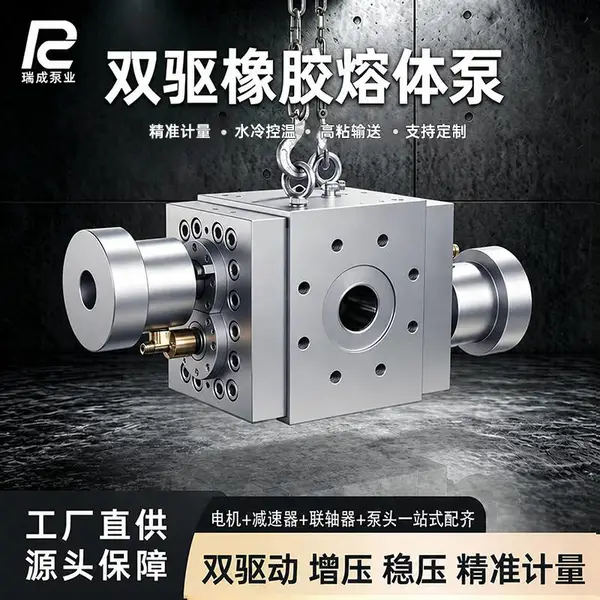 瑞成泵业橡胶滤胶预成型熔体泵高精计量泵高粘度弹性体齿轮泵
