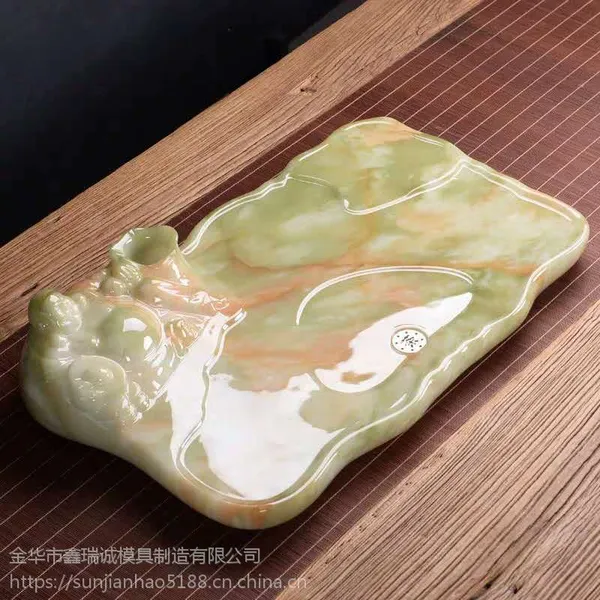 新款弥勒佛人造玉石茶盘模具工艺品