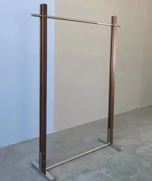 木纹转印服装架 服装道具展示架 服装店落地架 服装展架厂家 服装道具定制