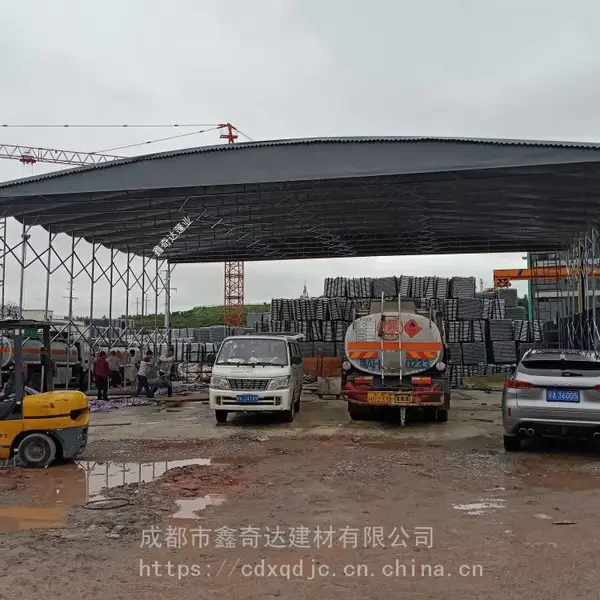 双流钢结构加工 仓库推拉雨棚 电动双开蓬尺寸定做